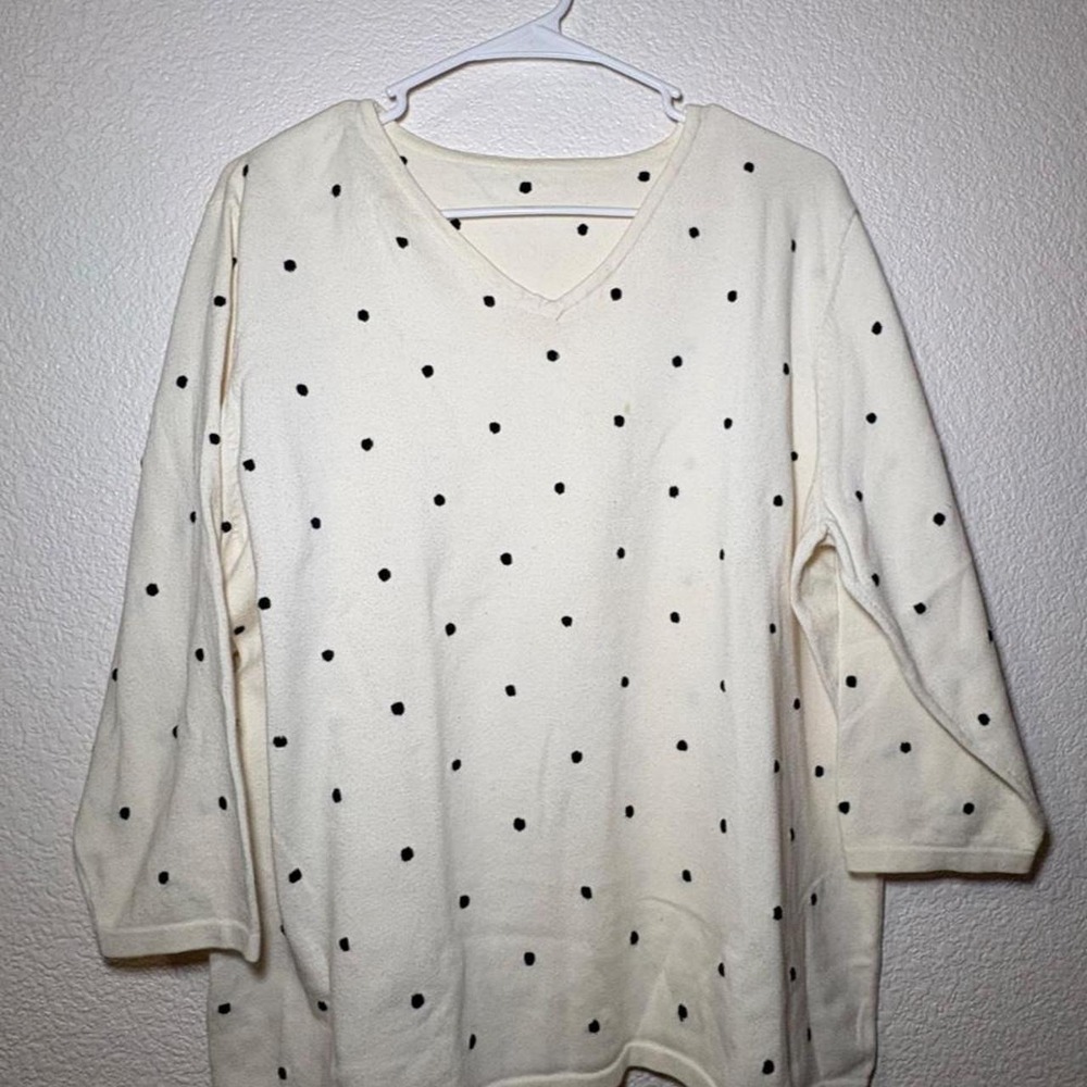 Cream & black polka dot sweater